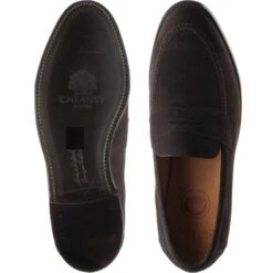 Hadley Loafers -Fashion Shoe Shop cheaney hadley in brown suede 3