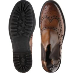 Tamar C Rubber-soled Brogue Chelsea Boots -Fashion Shoe Shop cheaney tamar c in almond grain 3