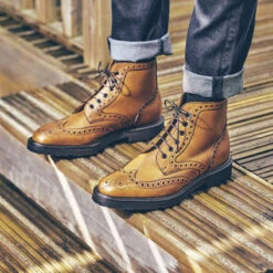 Corsham Rubber-soled Brogue Boots -Fashion Shoe Shop herring corsham in cedar grain calf 6