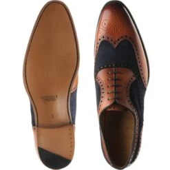Farnham Two-tone Brogues -Fashion Shoe Shop herring farnham in chestnut calf and navy suede 3
