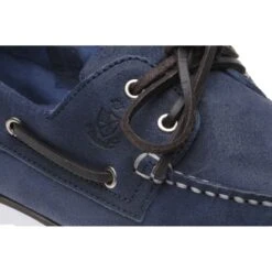 Fowey Rubber-soled Deck Shoes -Fashion Shoe Shop herring fowey in navy 4