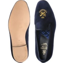 Monarch House Shoes -Fashion Shoe Shop herring monarch in navy velvet 3