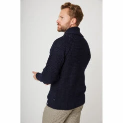 Waffle Shawl Cardigan By Peregrine -Fashion Shoe Shop herring waffle shawl cardigan by peregrine in navy 3