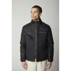 Wallace Waxed Jacket By Peregrine -Fashion Shoe Shop herring wallace waxed jacket by peregrine in black 3