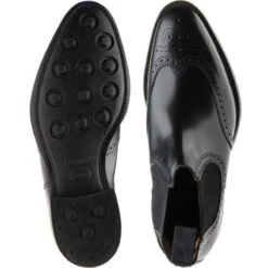 Wyerubber-soled Brogue Chelsea Boots -Fashion Shoe Shop herring wye rubber in black calf 3