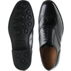 Loake 302 Rubber-soled Brogues -Fashion Shoe Shop loake 302 in black polished 3