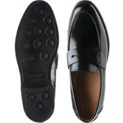 Loake 356 Rubber-soled Loafers -Fashion Shoe Shop loake 356 in black polished 3