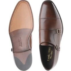 Loake Cannon Double Monk Shoes -Fashion Shoe Shop loake cannon in dark brown calf 3