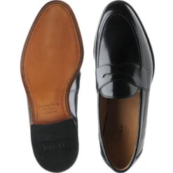 Loake Imperial Loafers -Fashion Shoe Shop loake imperial in black polished 3