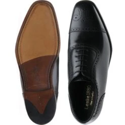 Loake Strand Semi-brogues -Fashion Shoe Shop loake strand in black calf 3